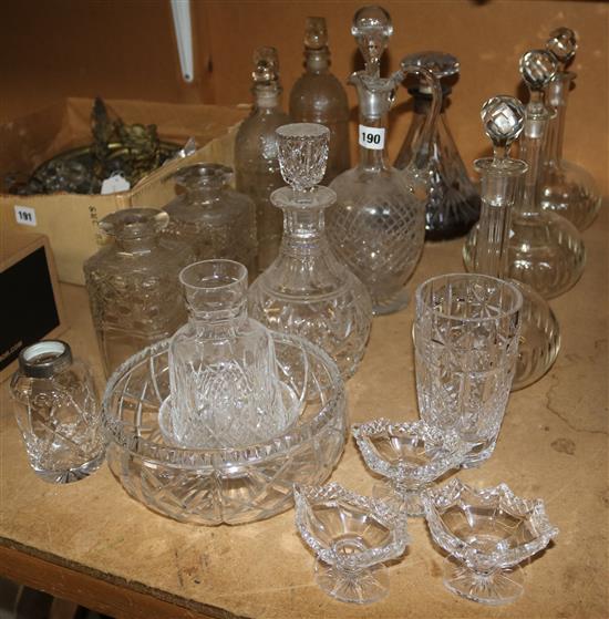 Quantity of glass decanters